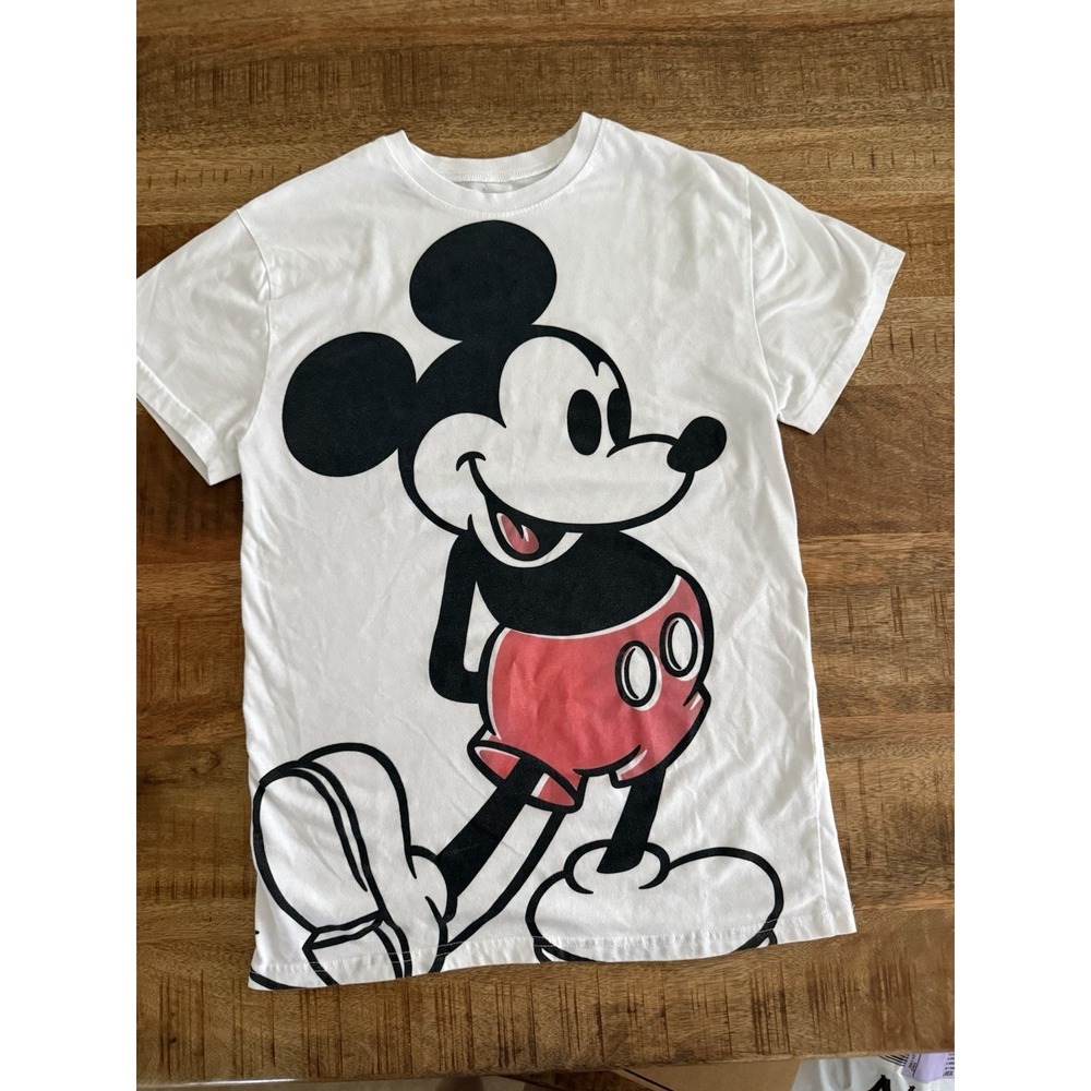 Disney Mickey Mouse Graphic T Shirt White Short Sleeve Adult Small Classic Tee